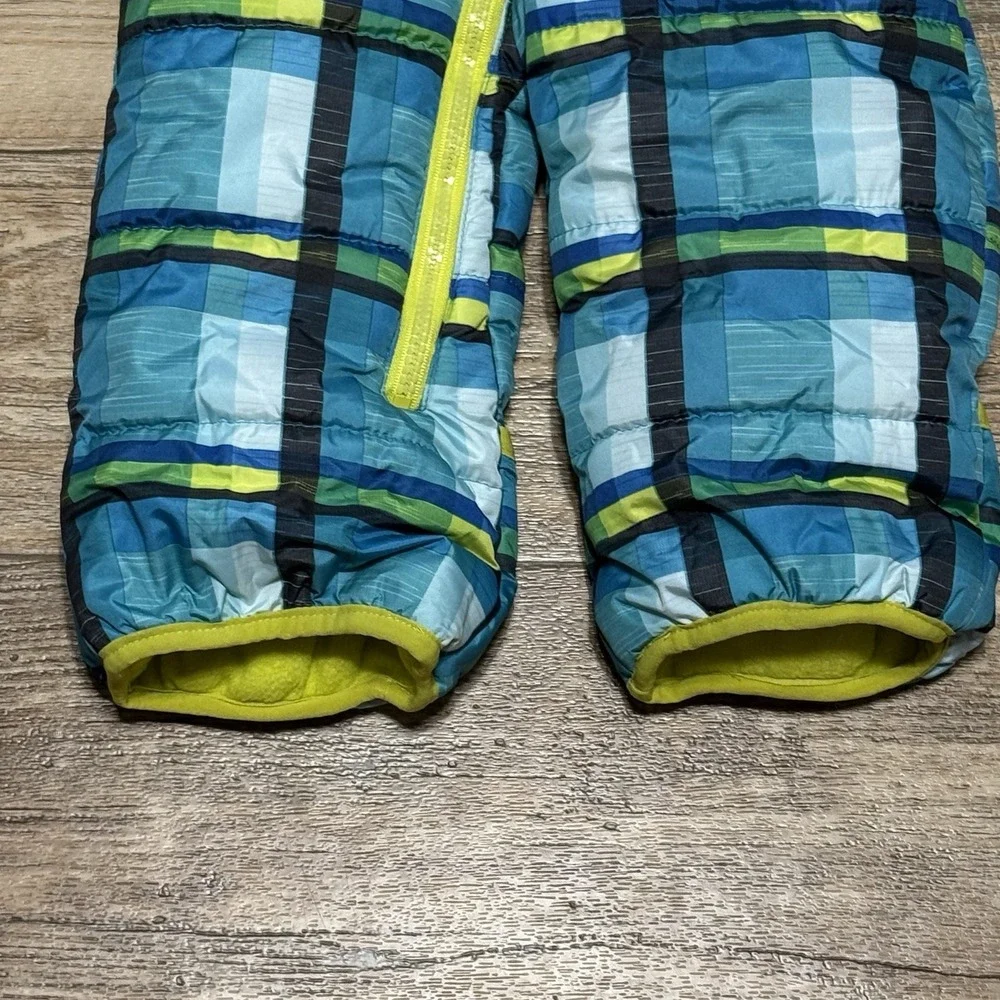 Rugged Bear‎ Snowsuit 6-9 Months Blue Green Plaid Insulated Hand/feet Covers